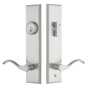 H435CLUS15 ROCKWELL PREMIUM VERANO HANDLESET WITH CLASSIC WAVE LEVER IN BRUSHED NICKEL FINISH